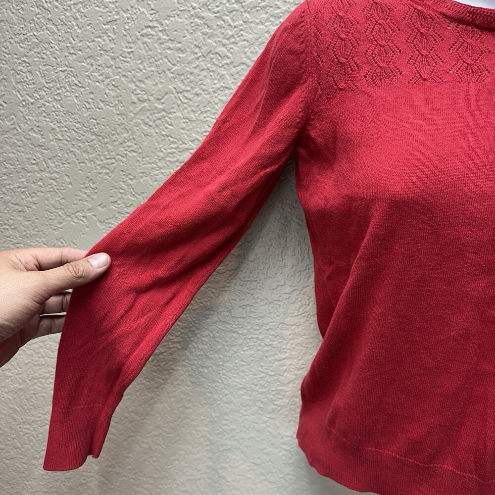 Banana Republic Lofty Crewneck Sweater Womens Petite XS Red Knit Pullover - Picture 4 of 12